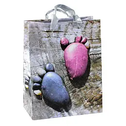 Сумочка подарочная бумажная с ручками Gift bag Камешки 23х18х10 см (15791)