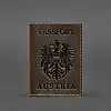 Кожаная обложка для паспорта с австрийским гербом темно-коричневая Crazy Horse BlankNote