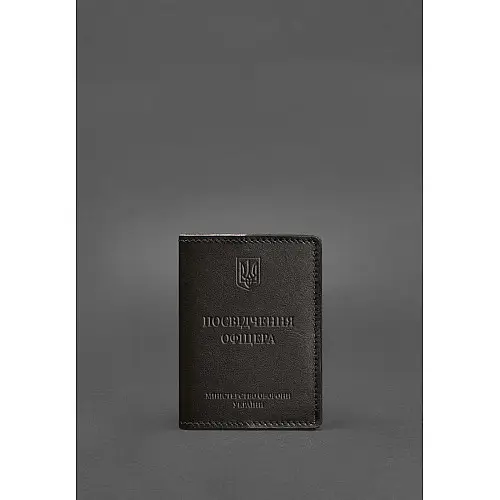 Кожаная обложка для удостоверения офицера 9.0 темно-коричневая BlankNote