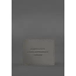 Кожаная обложка для удостоверения журналиста Серая BlankNote