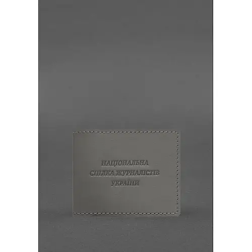 Кожаная обложка для удостоверения журналиста Серая BlankNote