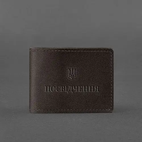 Універсальна шкіряна обкладинка для посвідчення темно-коричнева BlankNote