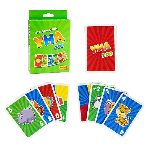 Настольная игра Strateg УНА zoo карточная развлекательная на украинском языке 7016