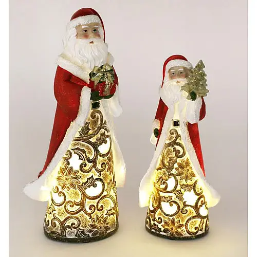 Статуетка Santa з подарунком 25.5 см з LED-підсвічуванням Bona DP42599