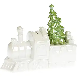 Скарбничка Паровоз ceramic 20х17 см білий перламутр Bona DP43139