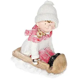 Фігура ceramic Хлопчик у білому на санках 41 см Bona DP42289