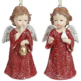 Набор 2 декоративных подвески Angel Бордо 7х5.5х13 см полистоун Bona DP43220