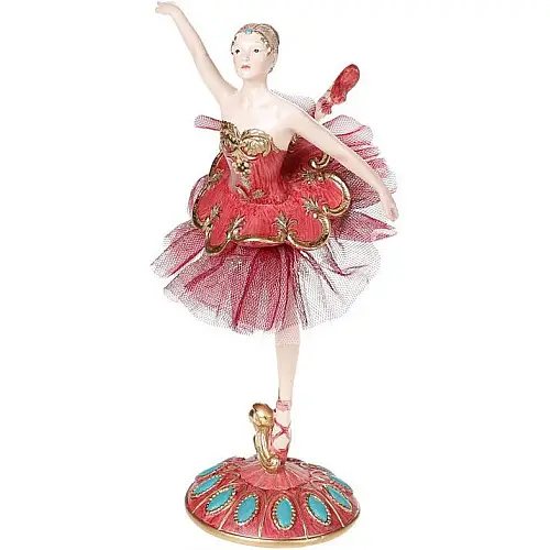 Фигура Балерина бордо с бирюзой 123х12х24см Bona DP69065