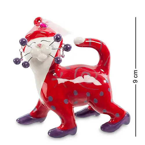 Декоративна фігурка Cat in red 9 см Pavone AL114012