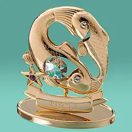 Декоративна фігурка знак зодіаку Crystocraft Риби 11,5 см Gold SK16963