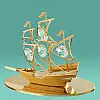 Декоративная фигурка со стразами Crystocraft Кораблик 10х7 см Золотистый AL97258