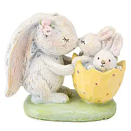 Фігурка інтер'єрна Rabbit with babies 12 см Lefard AL117958