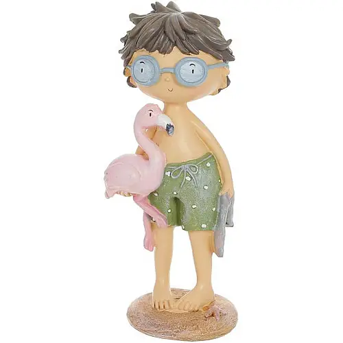 Фигурка интерьерная Boy with Flamingo 7.5x6.5x18 см Bona DP118176