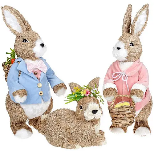 Фігурка інтер'єрна Bunny with a basket 24x22x40 см Bona DP118200