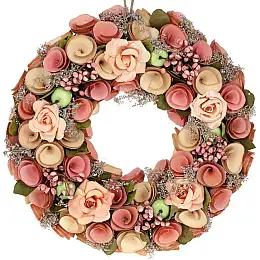 Декоративний вінок підвісний Peach Roses Ø33см Bona DP118241