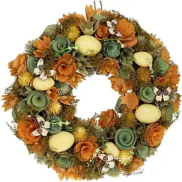 Декоративний вінок підвісний Orange Flowers Ø33cm Bona DP118247