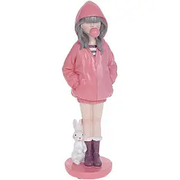 Фігурка інтер'єрна 7.5х9х26 см Pink Дівчинка з Кроликом Bona DP118508