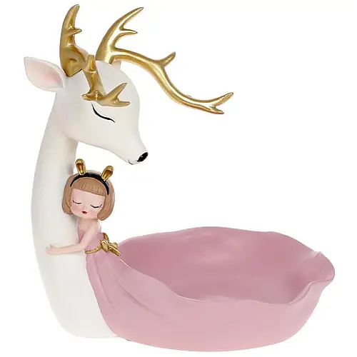 Подставка для бижутерии 28х19.5х30см White-Pink Девочка с Оленем Bona DP118509