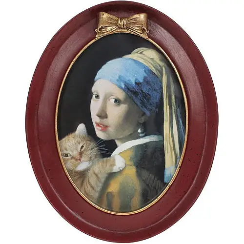 Декоративна фоторамка овальна Bona Eliza 23х18.5х2.5 см Бордо з золотом DP119957