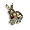 Статуетка Crystocraft Кролик Хрустальне серце зі стразами Swarovski 6х6 см Gold (AL186563)