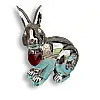 Статуетка Crystocraft Кролик Хрустальне серце зі стразами Swarovski 6х6 см Silver (AL186564)