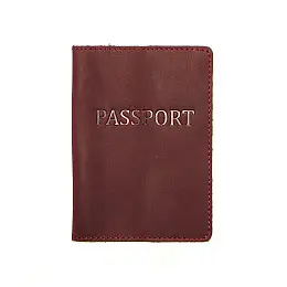 Обложка на паспорт DNK Leather Паспорт-H col.L 15,5*9,8 см Бордовая