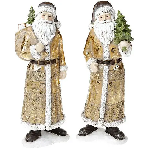 Статуетка Santa із ялинкою 30 см, шампань Bona DP43007