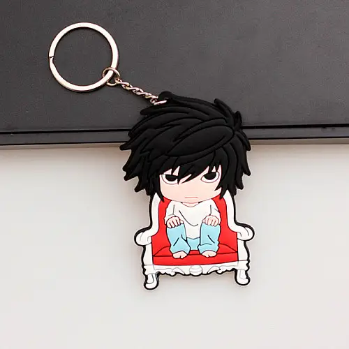 Брелок L Зошит Смерті Death Note Гумовий Rubber v2 (20305) Bioworld
