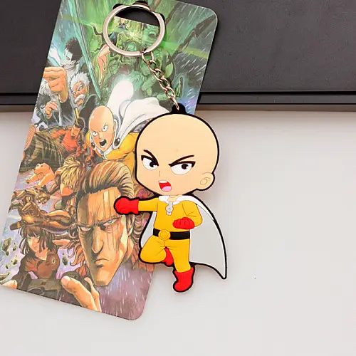 Брелок Сайтама One Punch Man Гумовий Rubber (20302) Bioworld