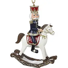 Подвески Щелкунчик: Новогодняя история ( с лошадью ) белый-синий BonaDi DP186307