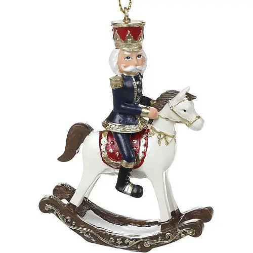Подвески Щелкунчик: Новогодняя история ( с лошадью ) белый-синий BonaDi DP186307