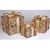 Декоративная композиция - 3 коробки 15х20см, 20х25см, 25х30см с LED-подсветкой, старинное золото BonaDi DP69604