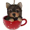Фигурки подвесные BonaDi 2 штуки Собачки в чашке 12.5см полистоун DP219312