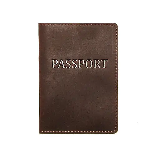 Обкладинка на паспорт DNK Leather Паспорт-H col.F 15,5х9,8 см Темно-коричнева