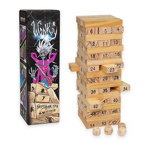 Развлекательная игра "Wonky" Strateg 30358 деревянная на украинском языке