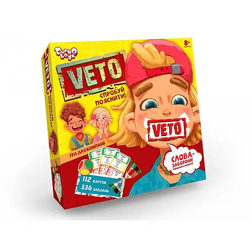 Настольная развлекательная игра Danko Toys VETO-01-01 Украинский язык