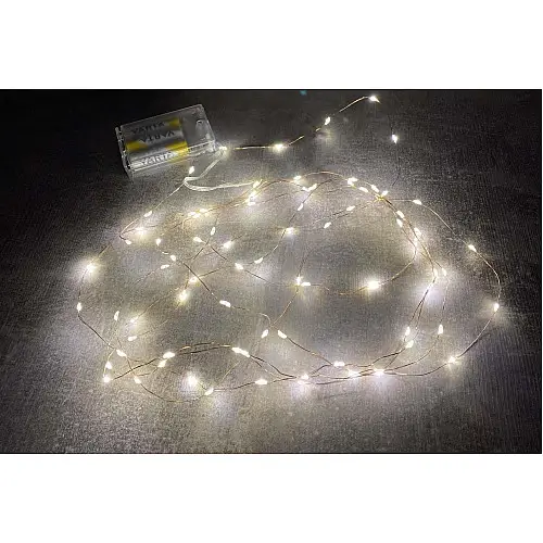 Гірлянда світлодіодна A-PLUS НА БАТАРЕЙКАХ 4 м 80 діодів LED, жовтий колір