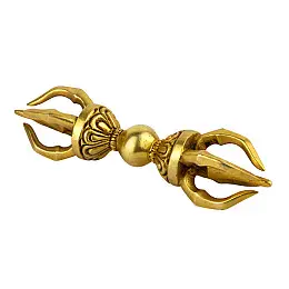 Ваджр HandiCraft Традиційний ритуальний символ буддизму Бронза Позолота П'ять спиць 11 см (26374)