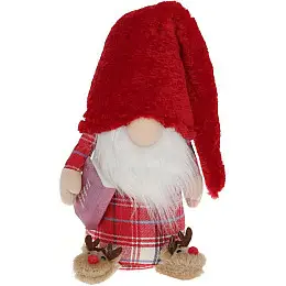 Декоративная игрушка Гномик с книгой и в тапочках 54см бордо BonaDi DP219330