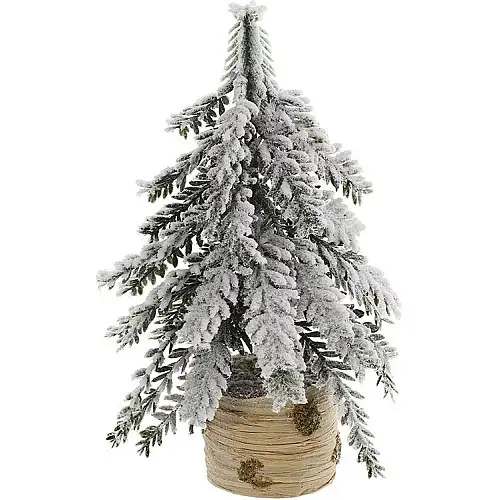 Елка Заснеженная на декоративном пеньке 12х12х21 см BonaDi DP219388