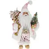 Декоративный Santa в серебристо-розовом цвете с елкой и подарками BonaDi 30см DP219427