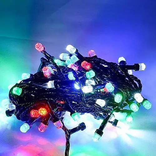 Світлодіодна гірлянда Led Кристали на 200 світлодіодів електрична з різнокольоровим контролером.
