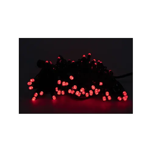 Гирлянда Led на 100 больших матовых диодов электрическая с контроллером Красный