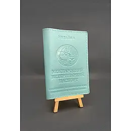 Кожаная обложка на ветеринарный паспорт бирюзовая BlankNote