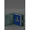 Кожаная обложка-портмоне для военного билета офицера запаса (широкий документ) Зеленый BlankNote
