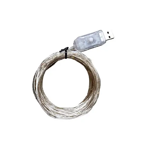 Светодиодная гирлянда нить Led "Капли росы" на 100 светодиодов 10 м с USB подключением Разноцветный
