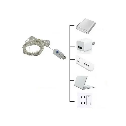 Светодиодная гирлянда нить Led "Капли росы" на 100 светодиодов 10 м с USB подключением Разноцветный