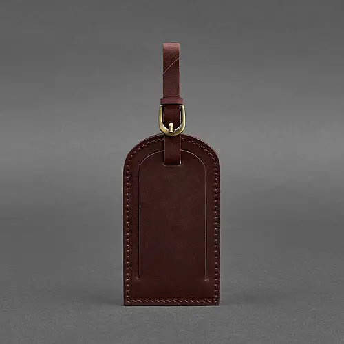 Кожаная бирка для багажа 2.0 Бордовая Crazy Horse BlankNote