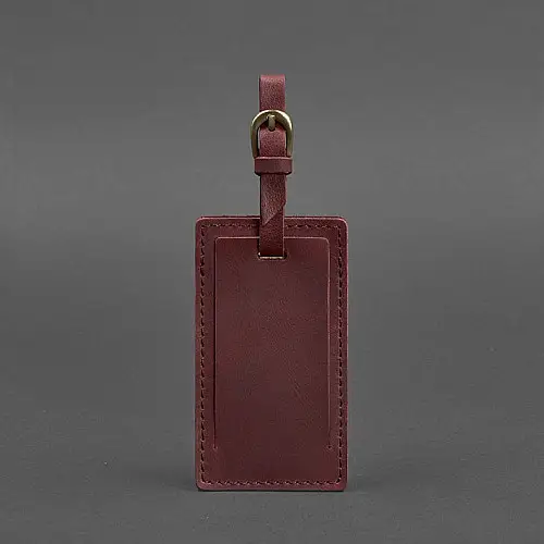 Шкіряна бірка для багажу 3.0 Бордова Crazy Horse BlankNote