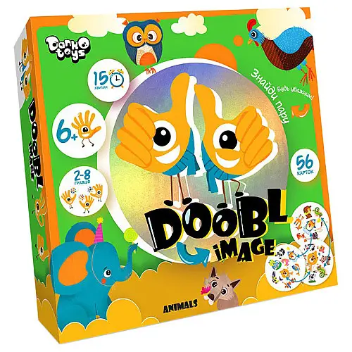 Настольная развлекательная игра "Doobl Image" Danko Toys DBI-01 большая, укр Animals
